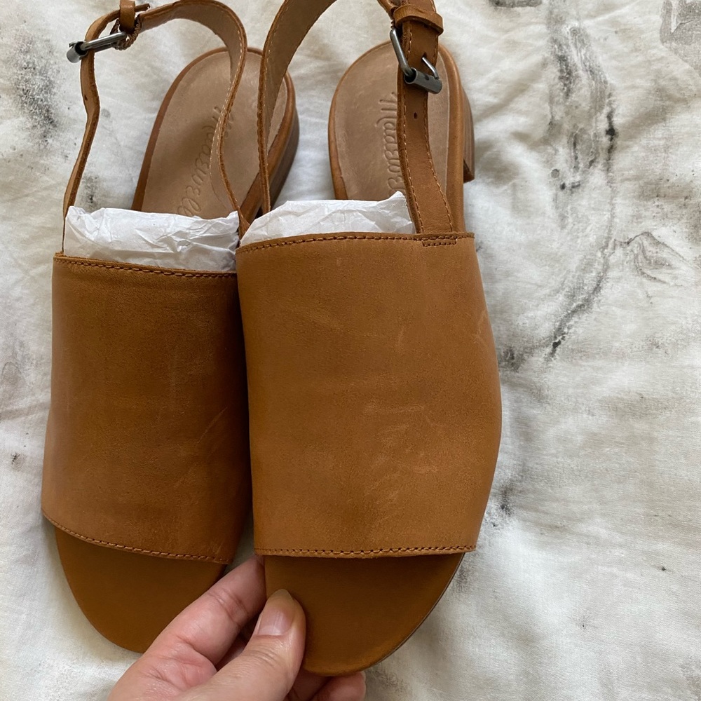 Madewell Tan Noelle Leather Sandals Slides 6.5